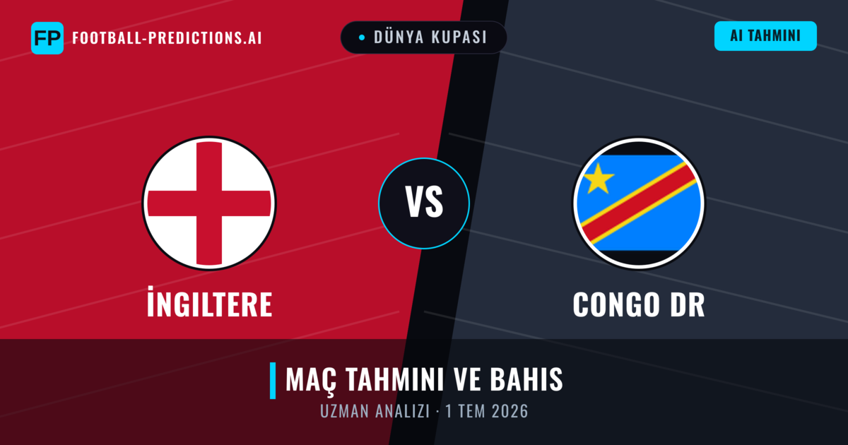 İngiltere - Congo DR — maç tahmini ve önizleme