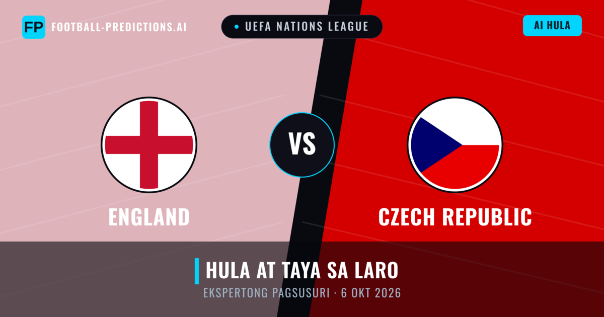 England vs Czech Republic — hula at preview ng laban