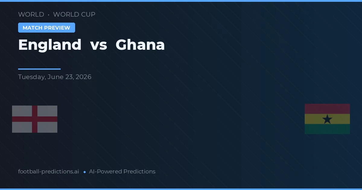 Inghilterra vs Ghana — pronostico e anteprima del match