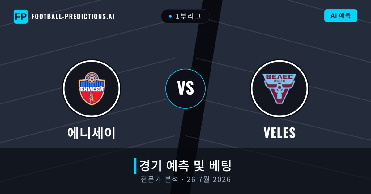 에니세이 대 Veles — 경기 예측 및 프리뷰