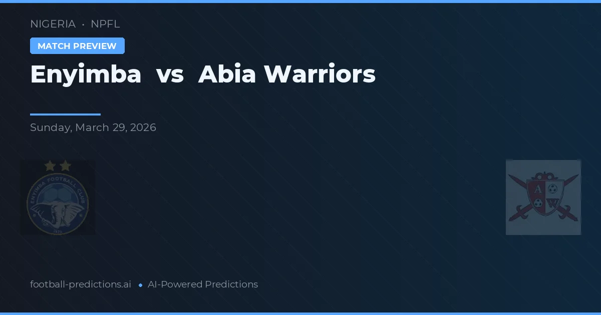 Enyimba vs Abia Warriors — pronostic et avant-match