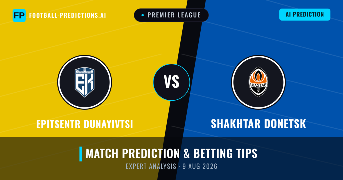 Epitsentr Dunayivtsi vs Shakhtar Donetsk — match prediction & preview