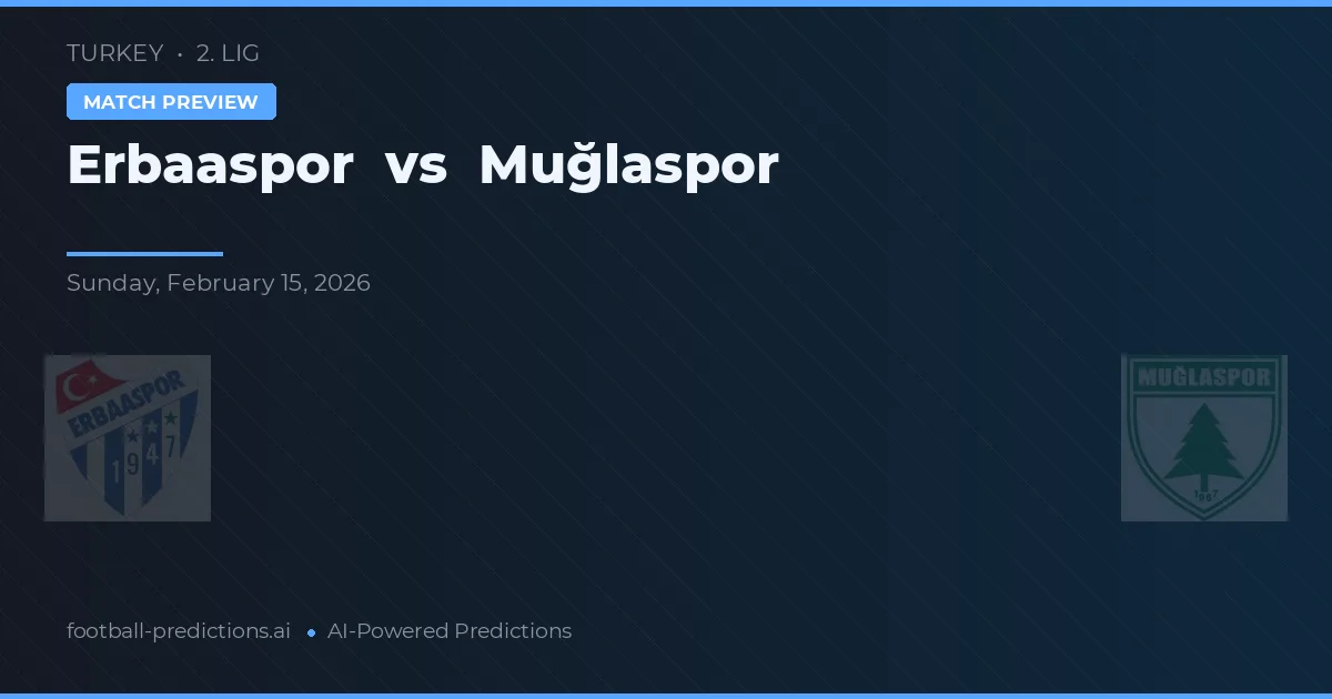 Erbaaspor vs Muğlaspor — dự đoán và xem trước trận đấu