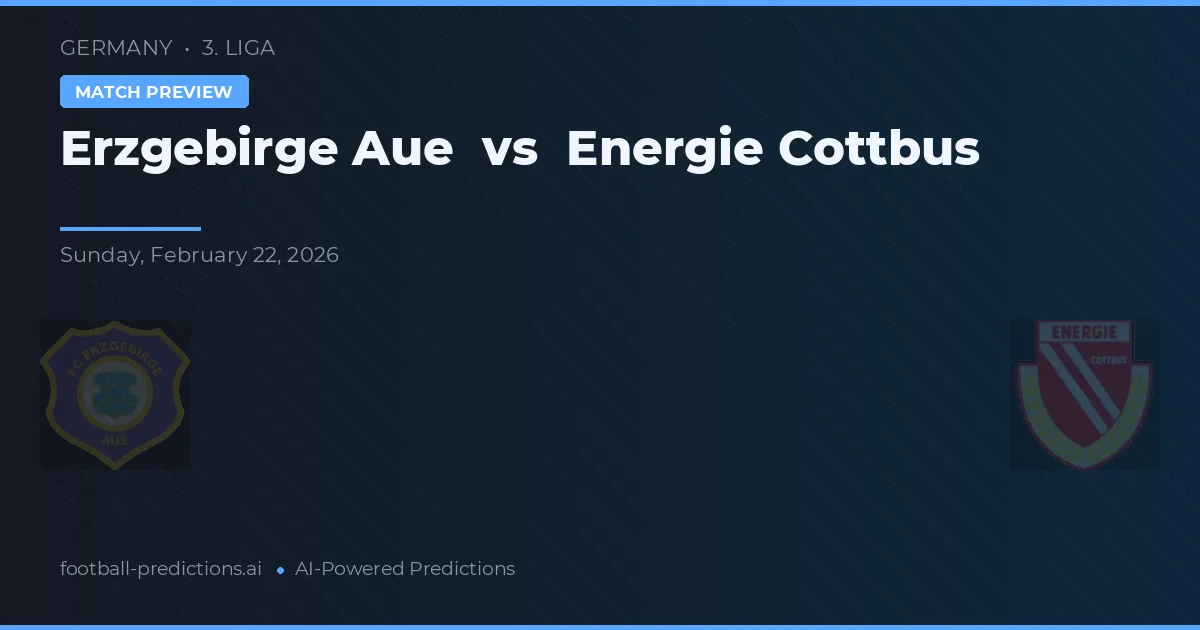 Erzgebirge Aue vs Energie Cottbus — dự đoán và xem trước trận đấu