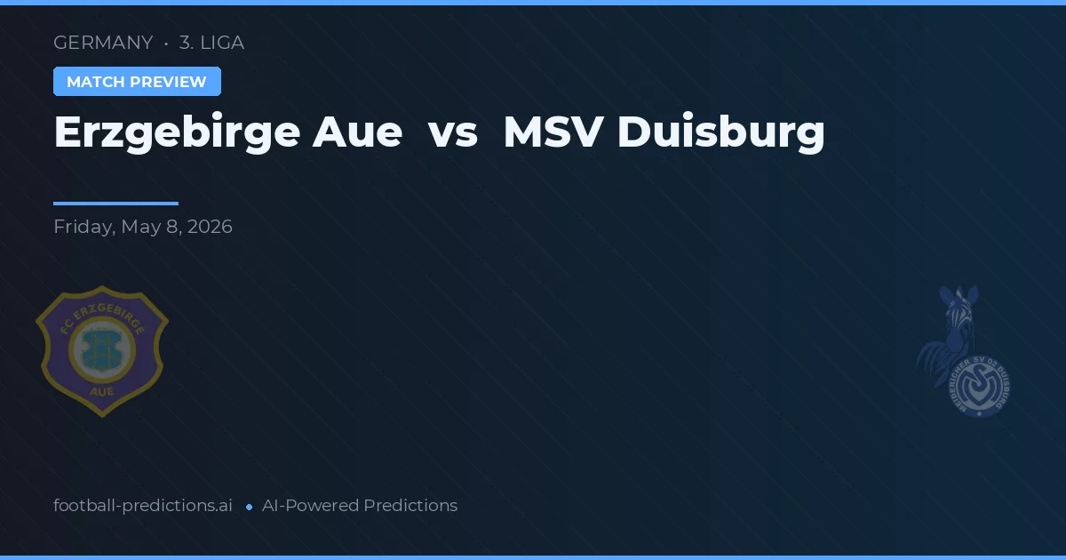 Erzgebirge Aue vs MSV Duisburg — match prediction & preview