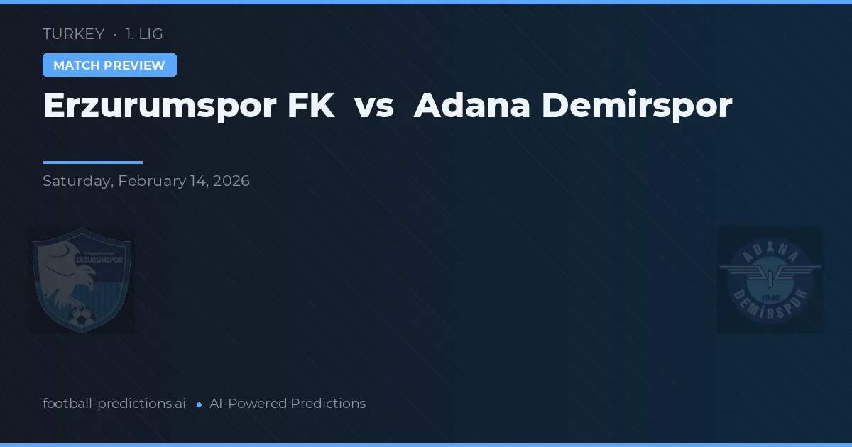 Erzurumspor FK vs Adana Demirspor — pronostic et avant-match