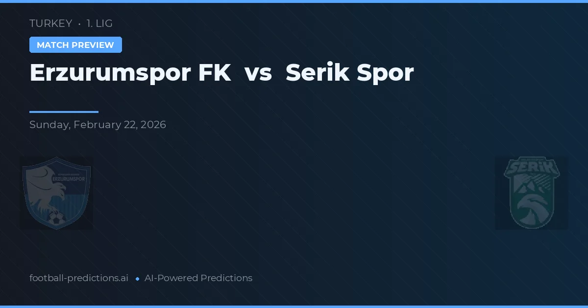 Erzurumspor FK vs Serik Spor — dự đoán và xem trước trận đấu