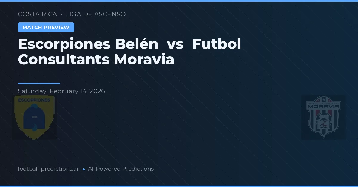 Escorpiones Belén vs Futbol Consultants Moravia — match prediction & preview