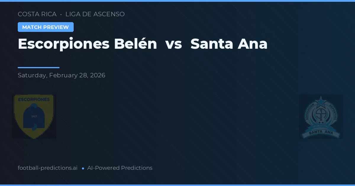 Escorpiones Belén vs Santa Ana — Prognose und Spielvorschau