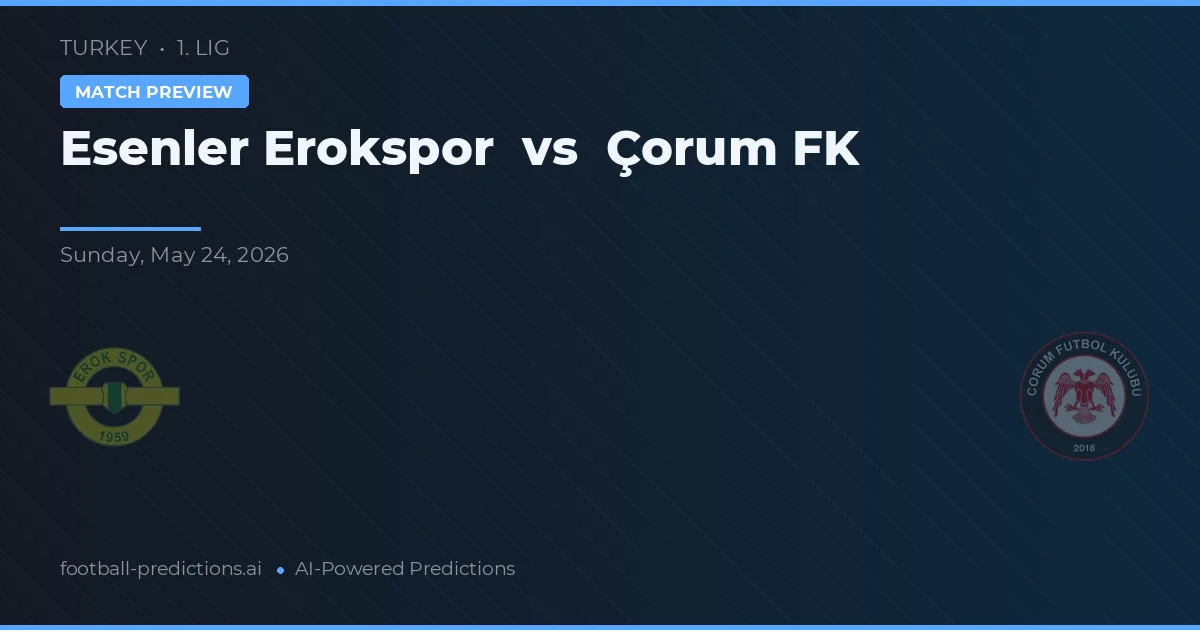 Esenler Erokspor vs Çorum FK — prediksi dan pratinjau pertandingan