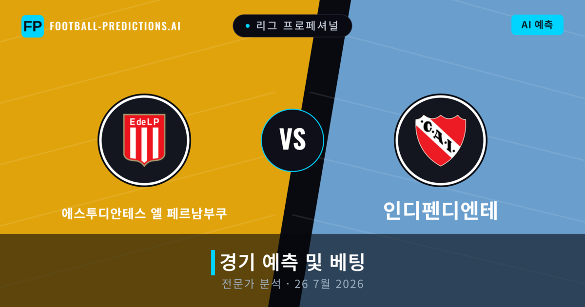 에스투디안테스 엘 페르남부쿠 대 인디펜디엔테 — 경기 예측 및 프리뷰