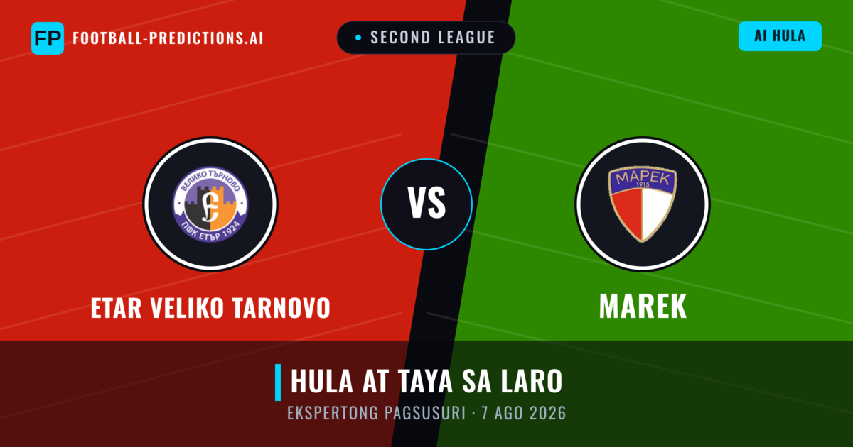 Etar Veliko Tarnovo vs Marek — hula at preview ng laban