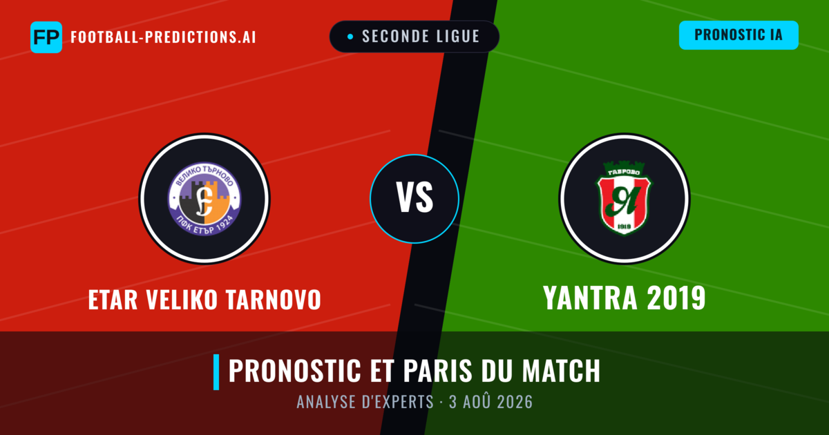 Etar Veliko Tarnovo vs Yantra 2019 — pronostic et avant-match