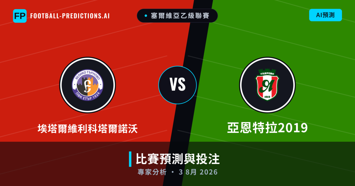 埃塔爾維利科塔爾諾沃 vs 亞恩特拉2019 — 比赛预测和前瞻