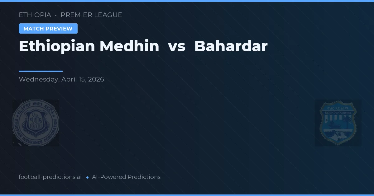 Ethiopian Medhin vs Bahardar — Prognose und Spielvorschau
