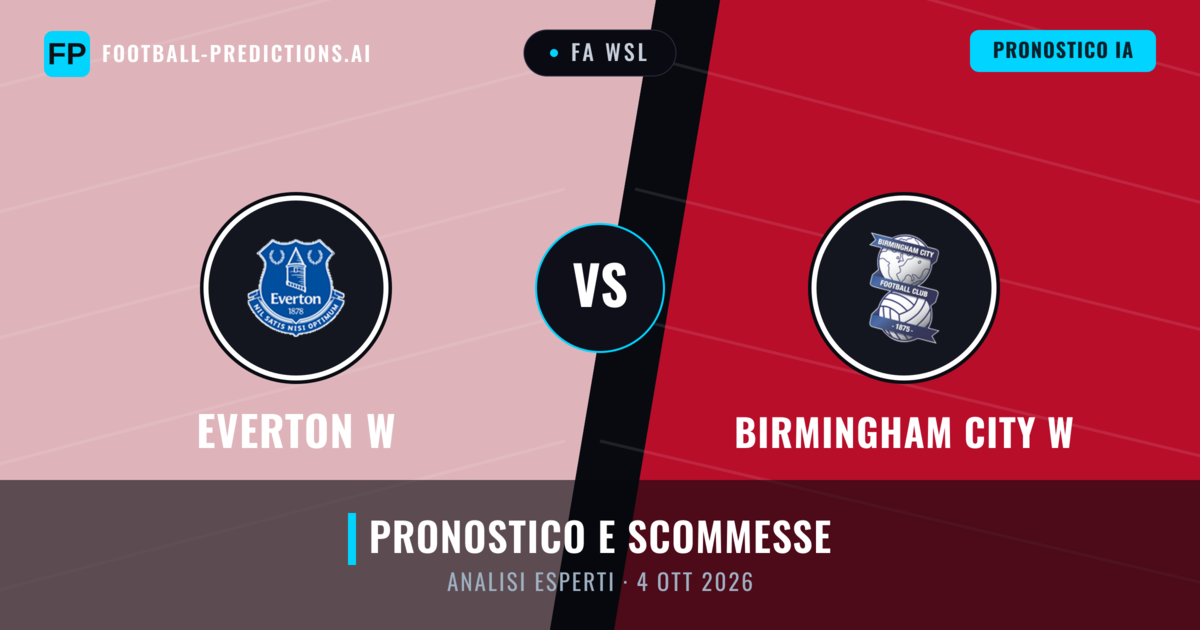 Everton W vs Birmingham City W — pronostico e anteprima del match