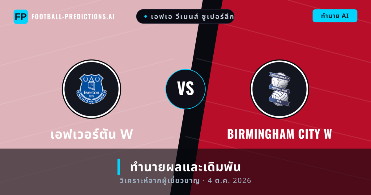 เอฟเวอร์ตัน W พบ Birmingham City W — ทำนายผลและพรีวิวการแข่งขัน