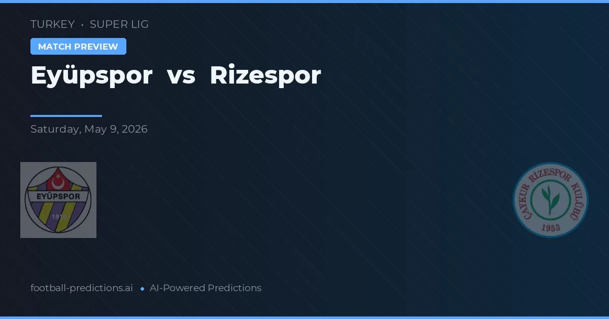 Eyüpspor vs Rizespor — dự đoán và xem trước trận đấu