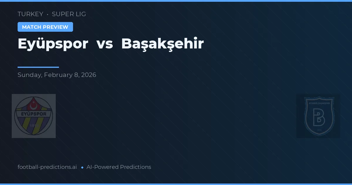 Eyüpspor vs Başakşehir — match prediction & preview