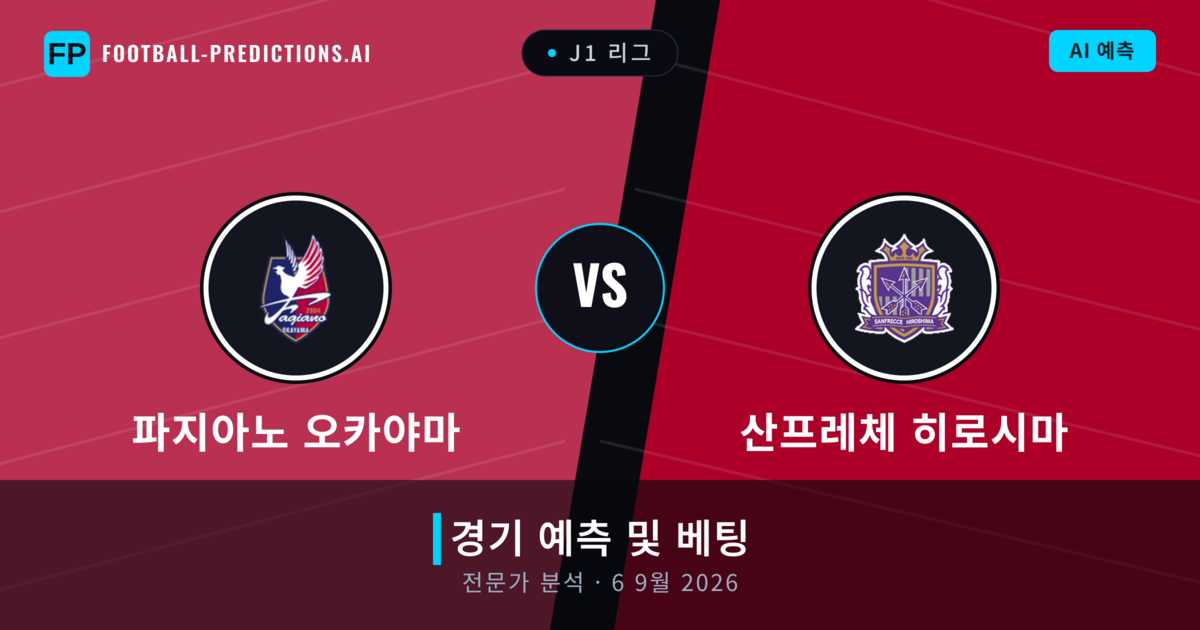파지아노 오카야마 대 산프레체 히로시마 — 경기 예측 및 프리뷰