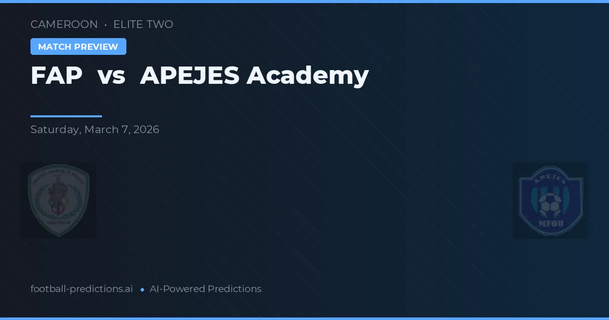 FAP vs APJES Académie — pronostic et avant-match