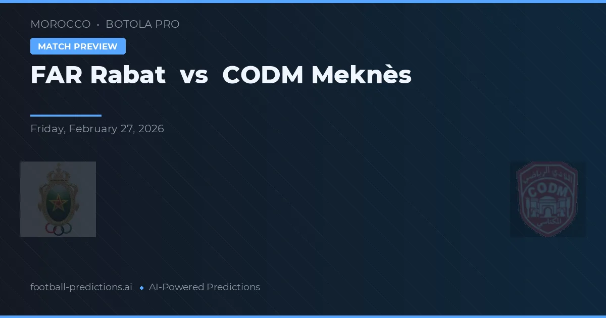 FAR Rabat vs CODM Meknès — pronostico e anteprima del match