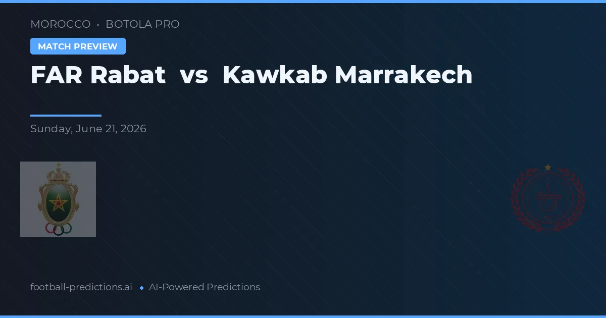 FAR Rabat vs Kawkab Marrakech — pronostic et avant-match