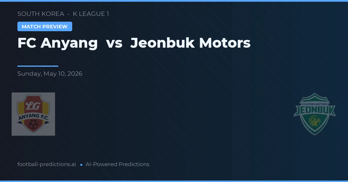 FC安陽 vs 全北現代汽車 — 比赛预测和前瞻