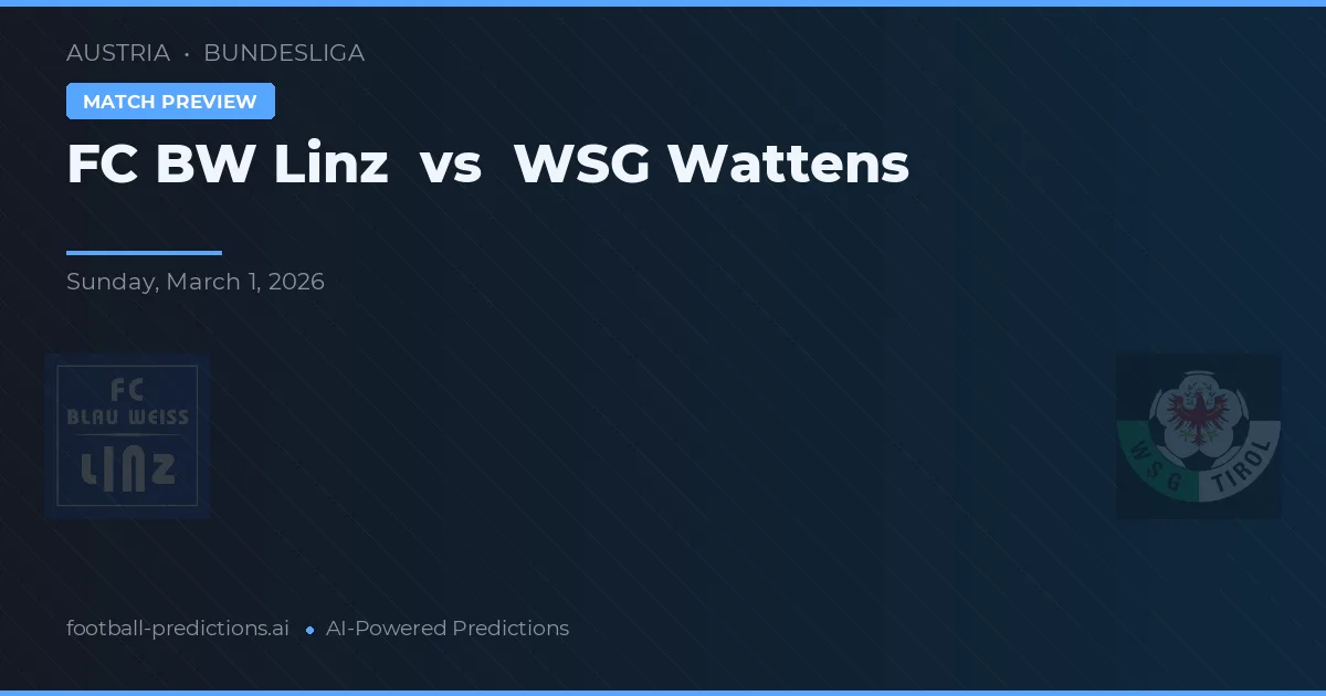 FC Linz vs WSG Wattens — pronostic et avant-match