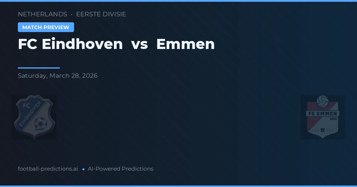 FC Eindhoven vs Emmen — pronostico e anteprima del match