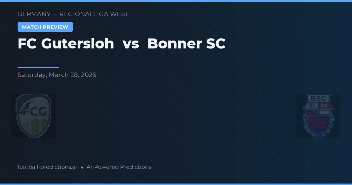 FC Gütersloh vs Bonner SC — pronostic et avant-match