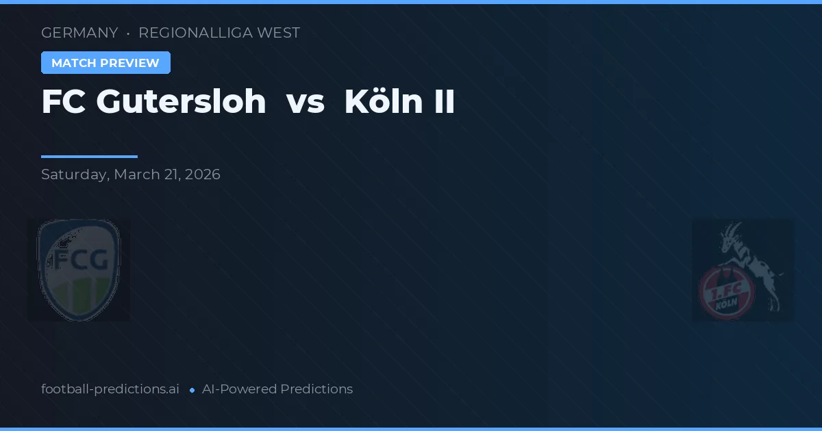 FC Gütersloh vs Köln II — pronostic et avant-match