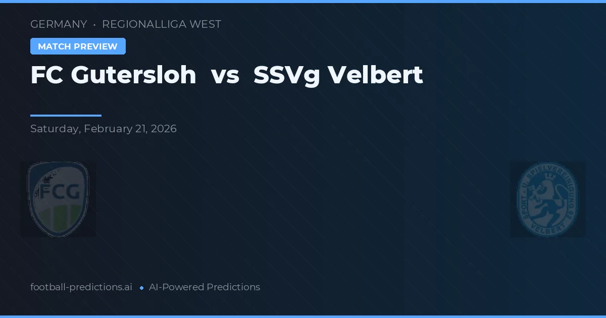 FC Gütersloh vs SSVg Velbert — pronostic et avant-match