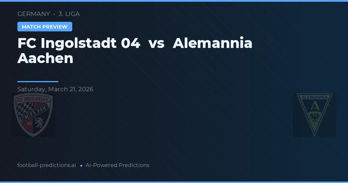 Ingolstadt 04 vs Alemannia Aachen — Prognose und Spielvorschau