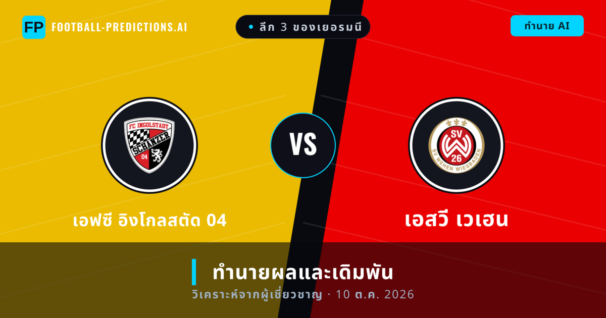 เอฟซี อิงโกลสตัด 04 พบ เอสวี เวเฮน — ทำนายผลและพรีวิวการแข่งขัน