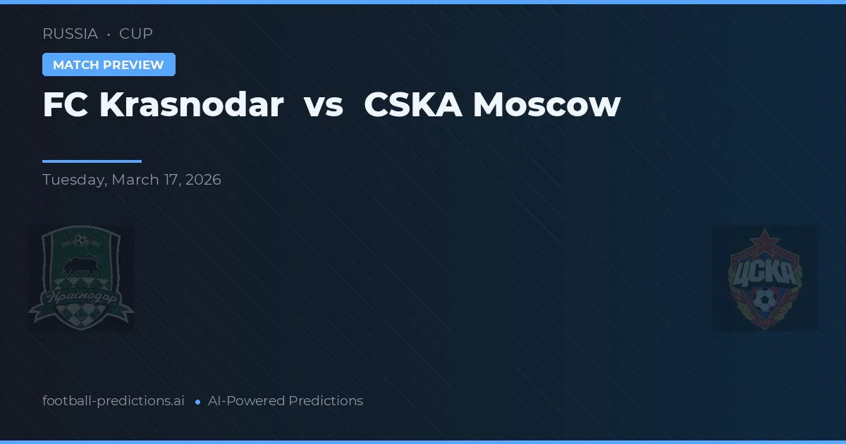 FC Krasnodar vs CSKA Mosca — pronostico e anteprima del match