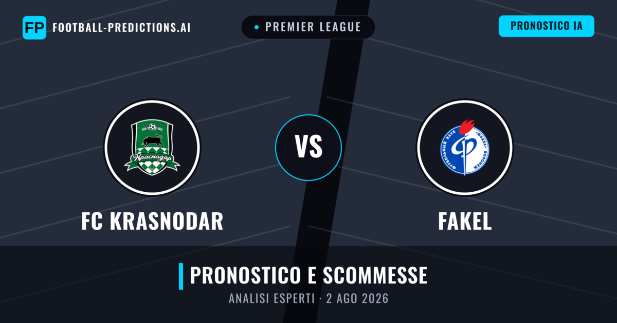 FC Krasnodar vs Fakel — pronostico e anteprima del match