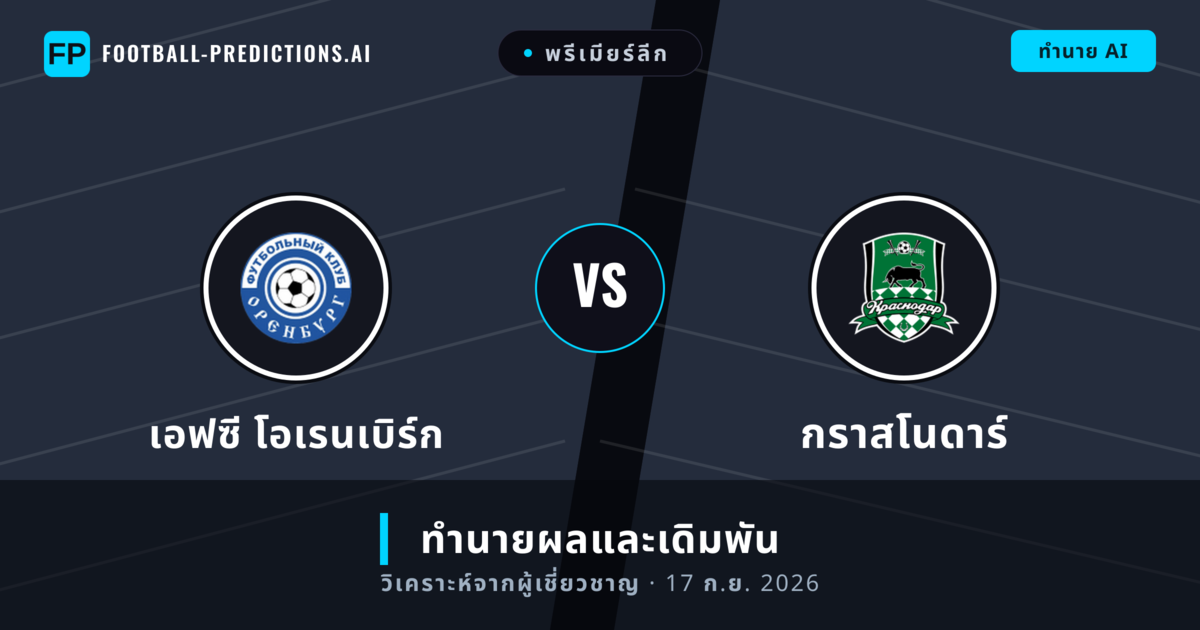 เอฟซี โอเรนเบิร์ก พบ กราสโนดาร์ — ทำนายผลและพรีวิวการแข่งขัน