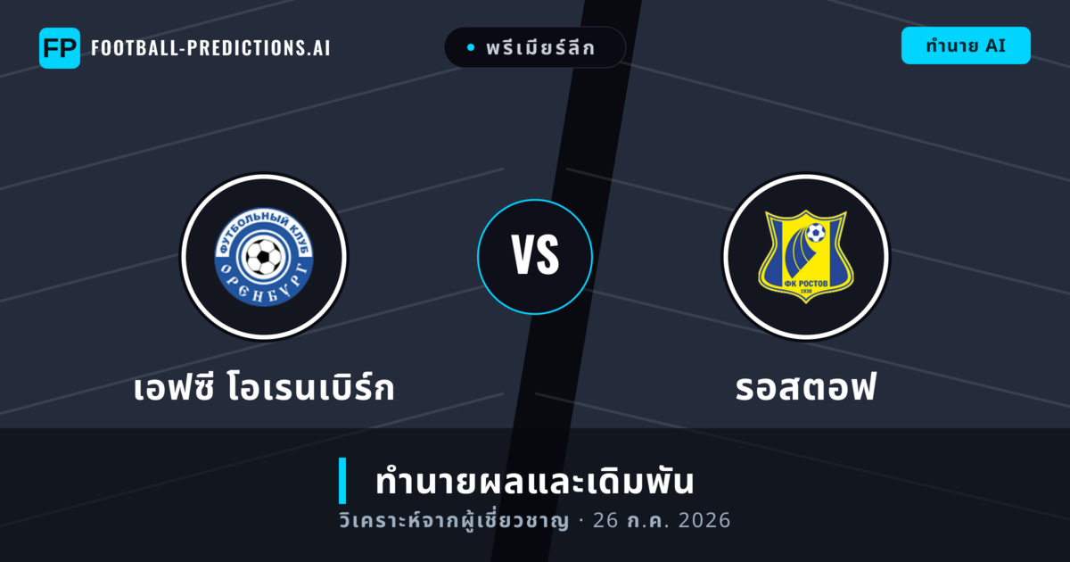 เอฟซี โอเรนเบิร์ก พบ รอสตอฟ — ทำนายผลและพรีวิวการแข่งขัน