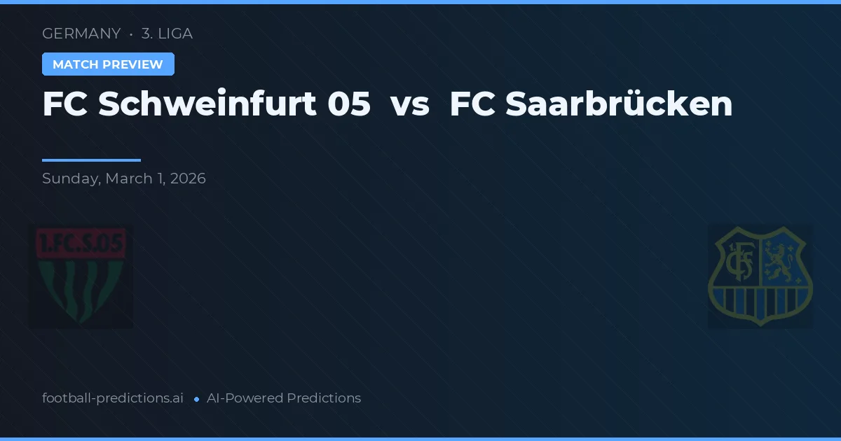 FC Schweinfurt 05 vs FC Saarbrücken — prediksi dan pratinjau pertandingan