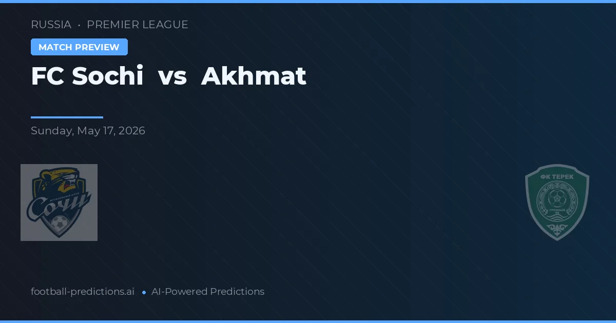 FC Sochi vs Akhmat — match prediction & preview