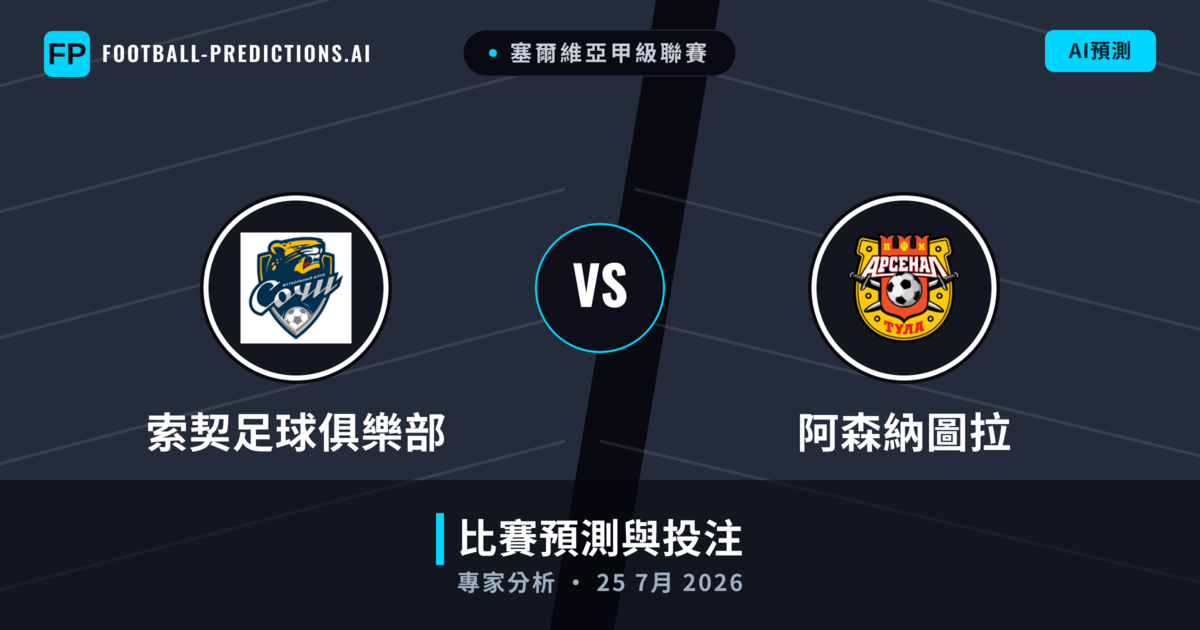 索契足球俱樂部 vs 阿森納圖拉 — 比赛预测和前瞻