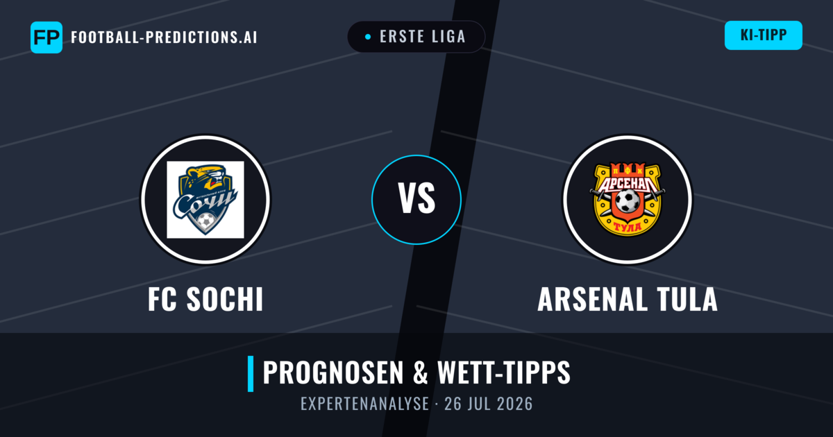 FC Sochi vs Arsenal Tula — Prognose und Spielvorschau