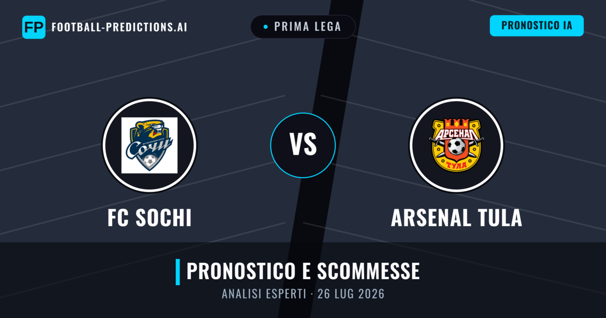 FC Sochi vs Arsenal Tula — pronostico e anteprima del match