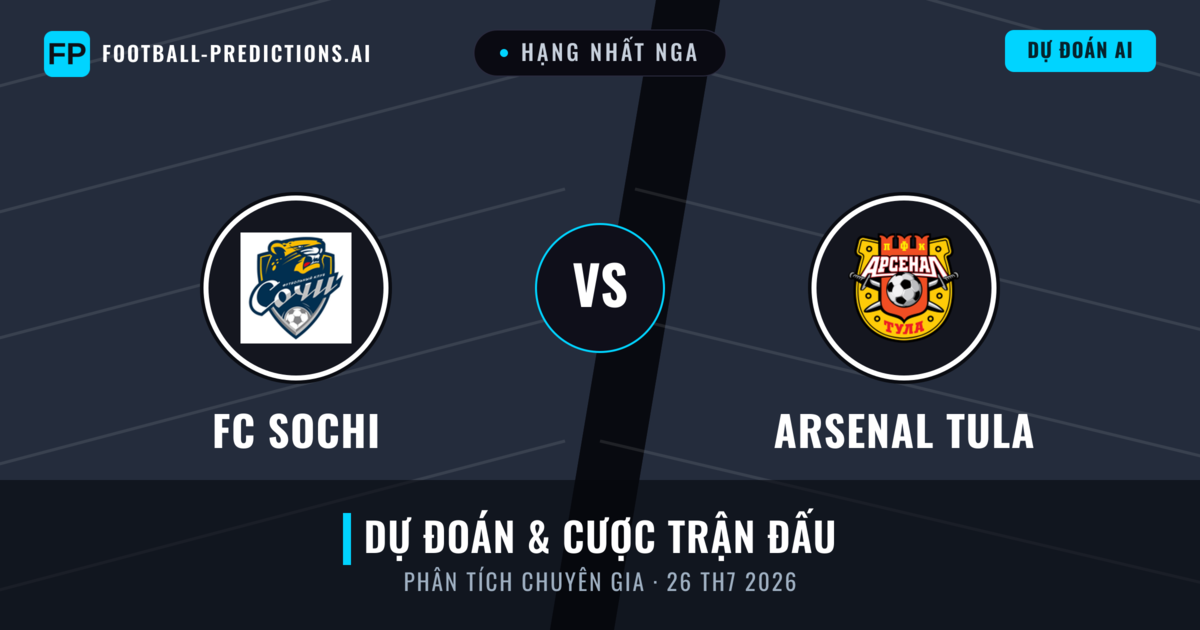 FC Sochi vs Arsenal Tula — dự đoán và xem trước trận đấu