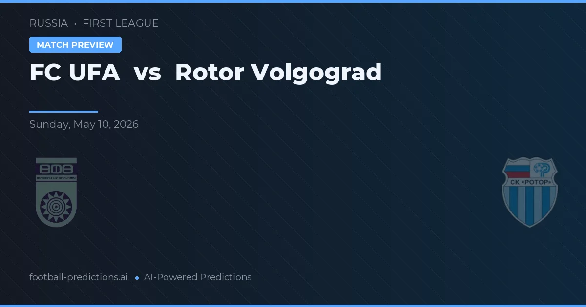 FC UFA vs Rotor Volgograd — pronostic et avant-match