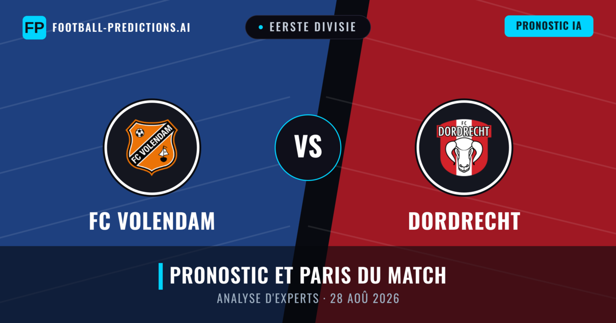 FC Volendam vs Dordrecht — pronostic et avant-match