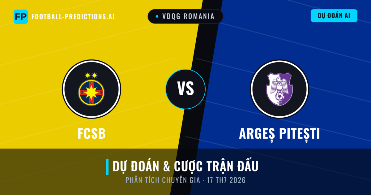 FCSB vs Argeș Pitești — dự đoán và xem trước trận đấu