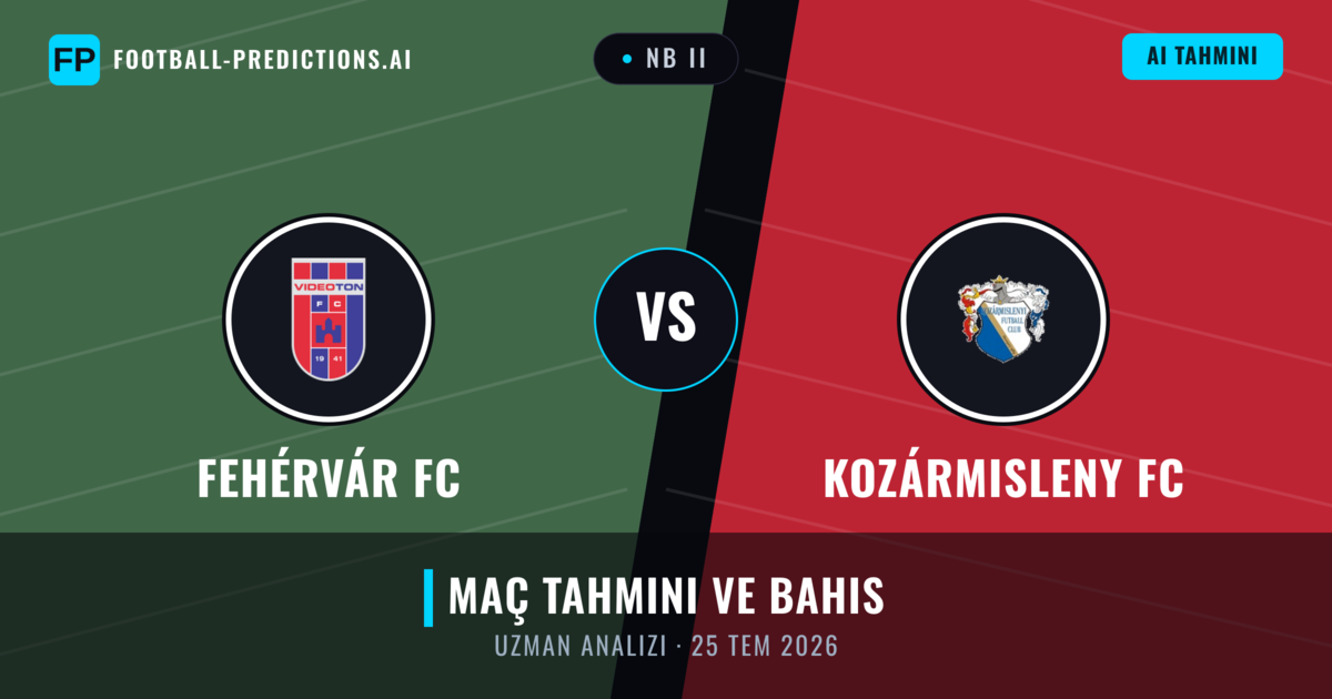 Fehérvár FC - Kozármisleny FC — maç tahmini ve önizleme