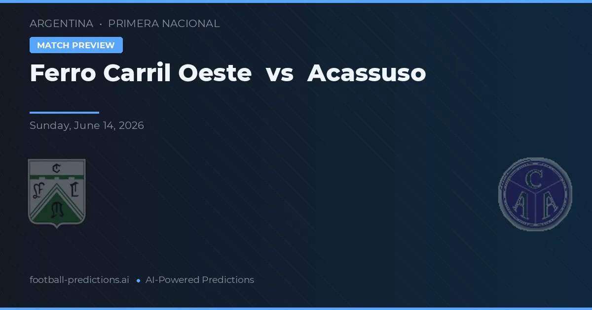 Ферро Карриль Оэсте – Акасусо — прогноз и превью матча